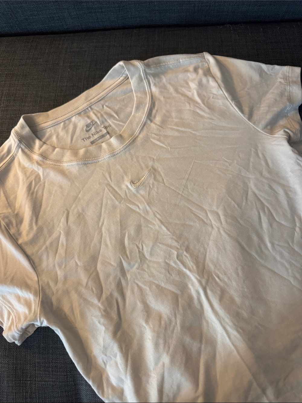 Nike White Crew T-Shirt with Subtle Swoosh